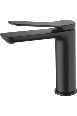 Matte Black Single Lever Basin Faucet Modern Design, view 2