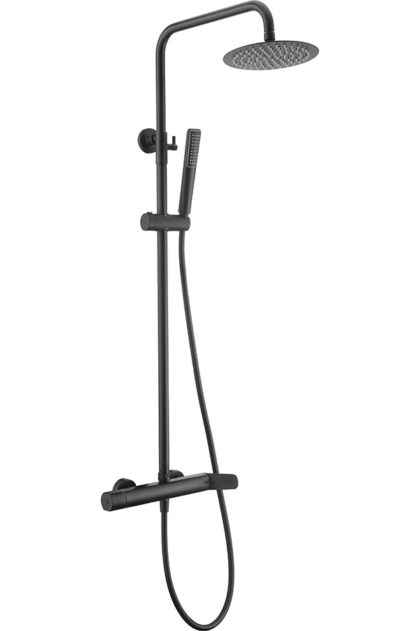 Matte Black Single Lever Shower Set Modern Design, view 2