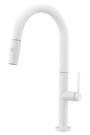Matte White Kitchen Faucet Modern Minimalist Design, view 7