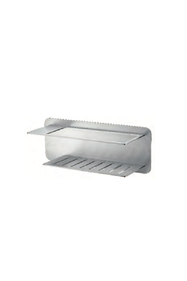 Brushed Nickel Soap Dish with Tempered Glass Tray, view 2