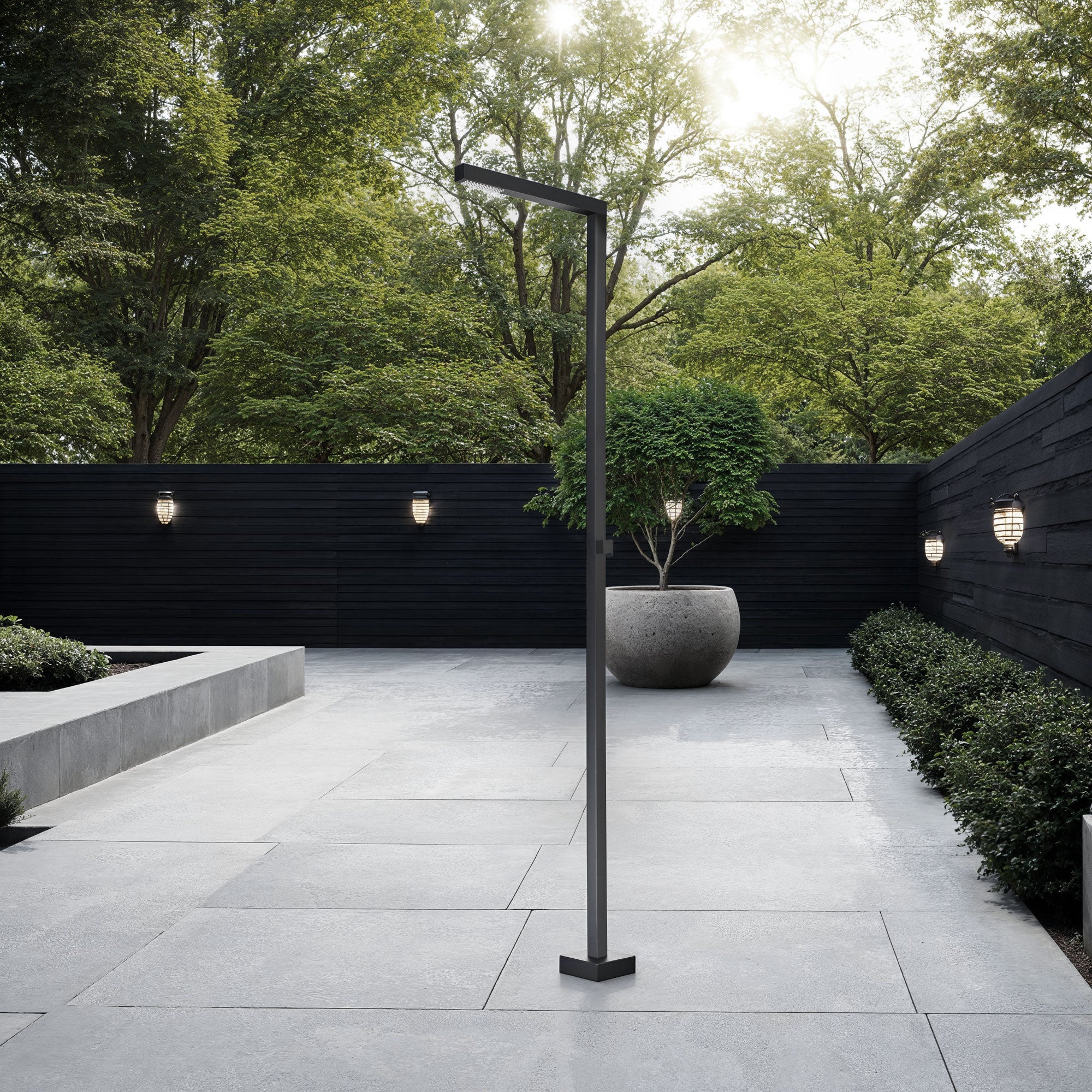 Alabama Matte Black Steel Pool Shower Tap in 316 Stainless Steel, detail view