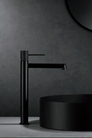 Matte Black Single Lever Basin Faucet Modern Design, view 3