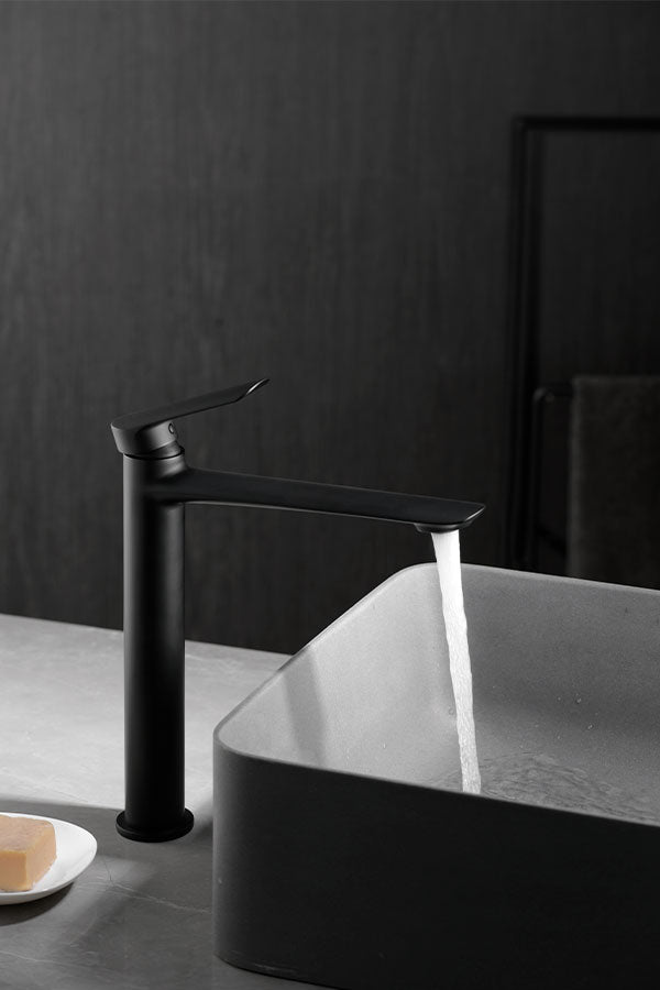 Ural Negro Mate Series Tall Single Lever Basin Mixer, view 2