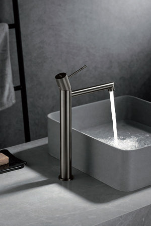 Brushed Nickel Single Lever Basin Mixer Faucet, view 3