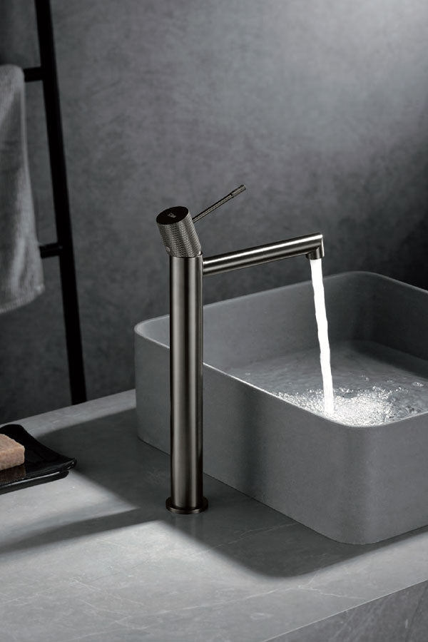 Brushed Nickel Single Lever Basin Mixer Faucet, view 3