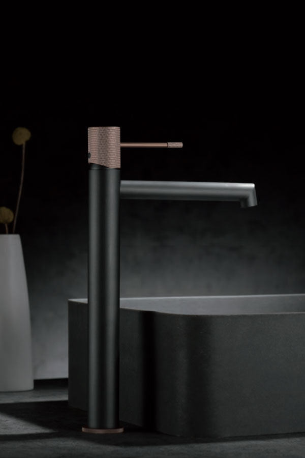 Tall Single Lever Bathroom Faucet Champagne Gray, view 3