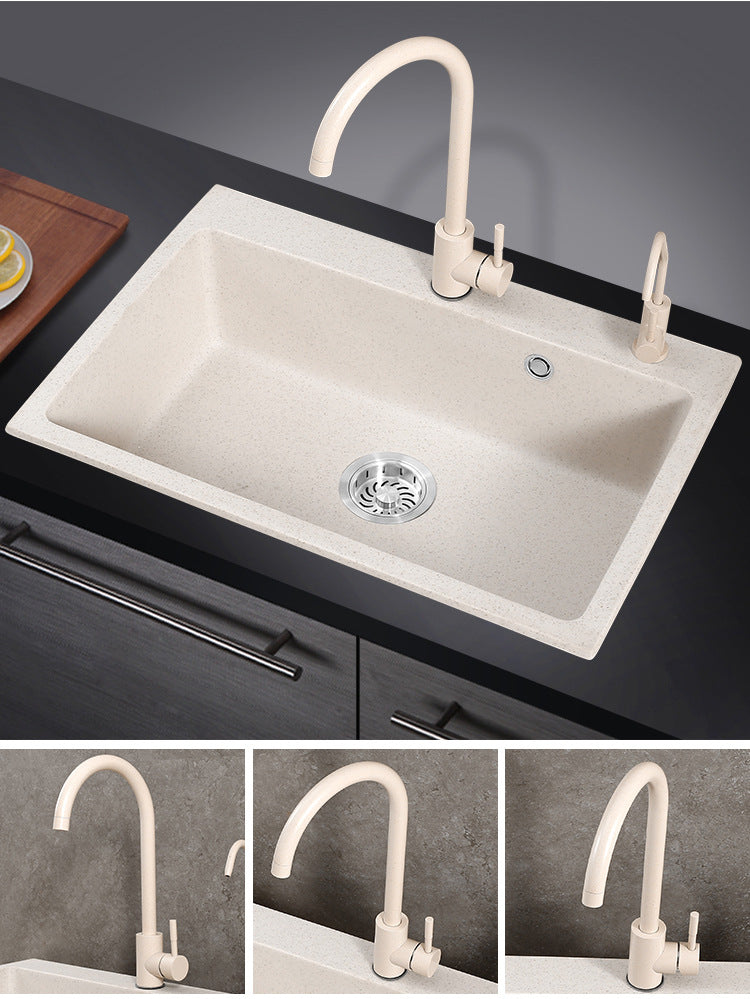 Stone Single Bowl One Piece Kitchen Sink