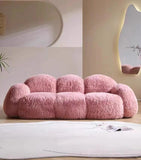 Moderno y lujoso sofá minimalista nórdico de color rosa con diseño de celebridades de Internet, muebles para sala de estar, sillón moderno de lujo.