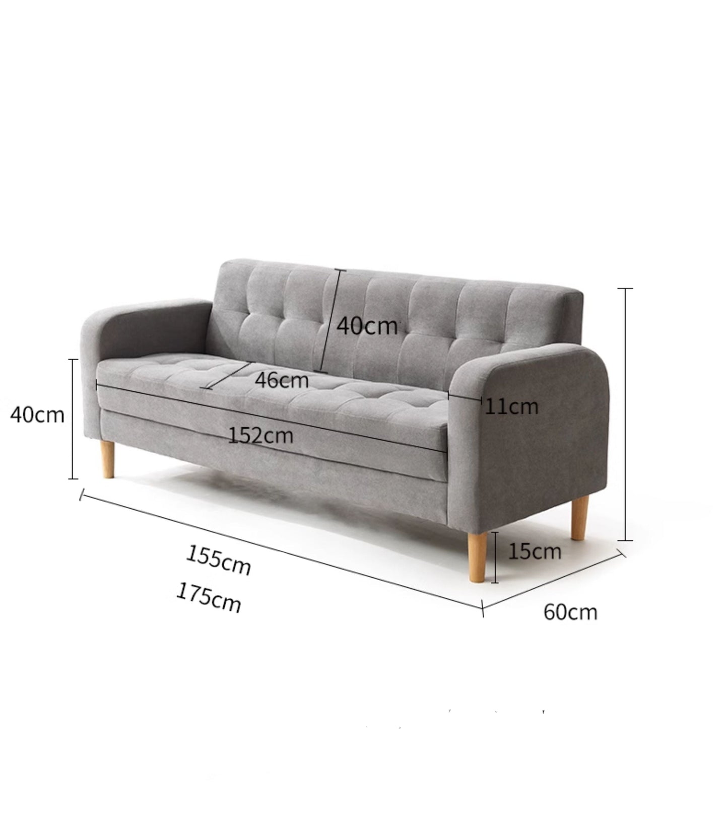 Nordic Style Double Modern Couch Sofa