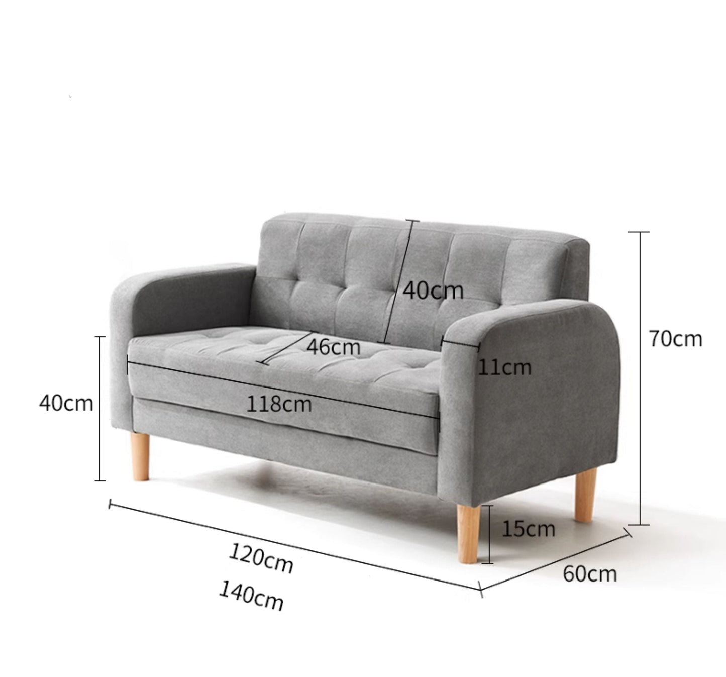 Nordic Style Double Modern Couch Sofa