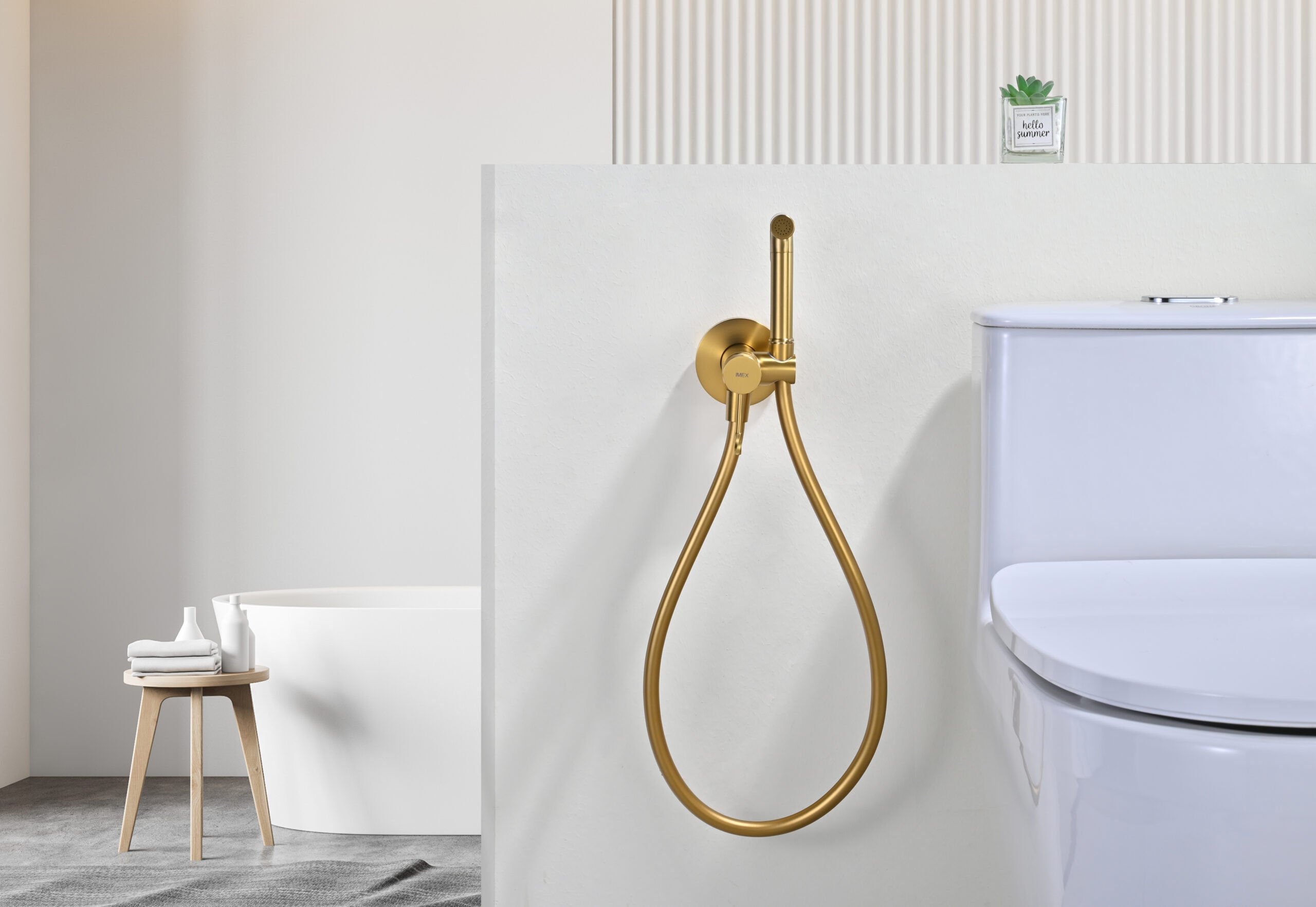 Bless Brushed Gold Concealed Bidet Mixer, view 4
