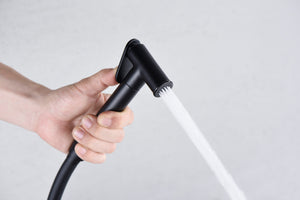Matte Black Built-in Bidet Faucet Modern Bathroom, handle detail