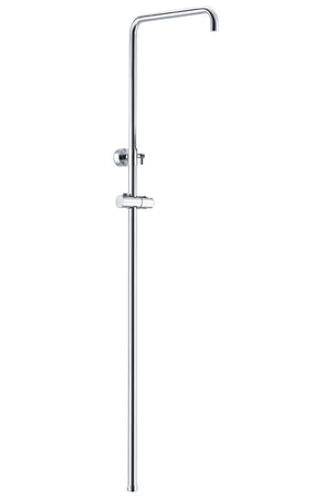 Round Chrome Shower Rail 60cm with Brass Brackets, view 2