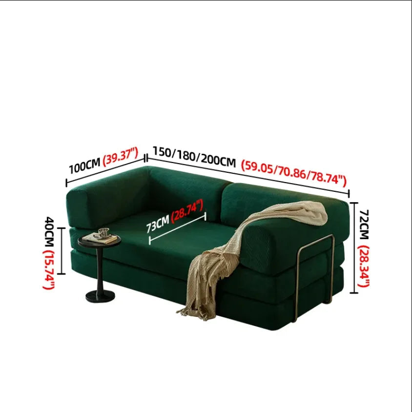 Sofá cama moderno minimalista, funda extraíble, color opcional, 200 x 100 x 70 cm, nuevo, UE, 2025