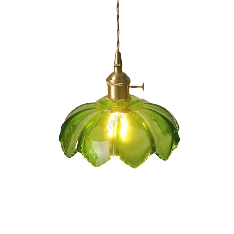 Lámpara colgante moderna de cristal con interruptor LED