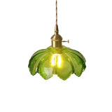 Lámpara colgante moderna de cristal con interruptor LED
