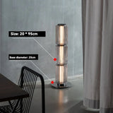 Lámpara de pie nórdica LED de cristal ahumado