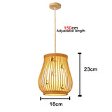 Lámpara colgante de bambú con forma de araña, lámpara colgante de madera para techo.