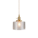 Lámpara colgante moderna de cristal con interruptor LED