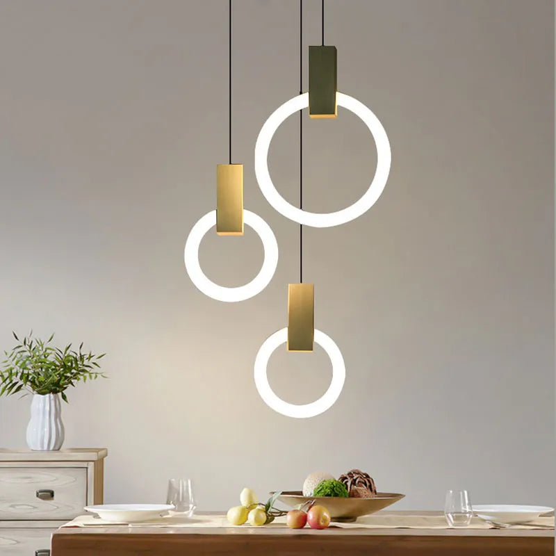 Lámpara de anillo colgante de techo LED simple nórdica