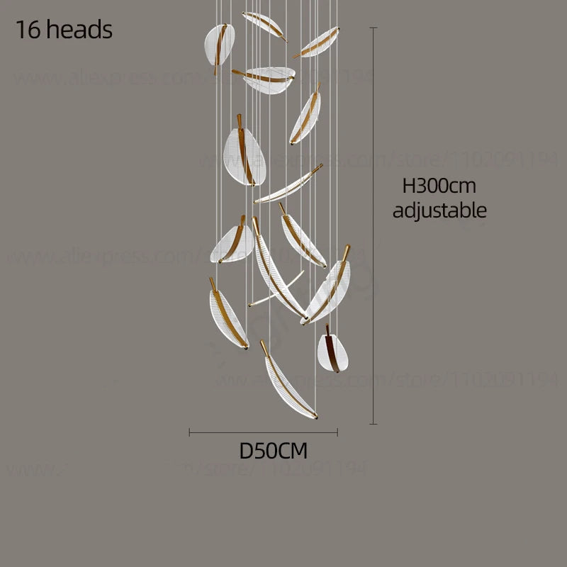 Lámpara colgante moderna en espiral con LED