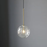 Lámpara colgante de noche con bola de cristal transparente