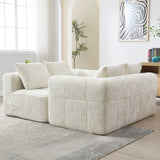 Sofá chaise longue modular moderno en forma de L de 3 plazas