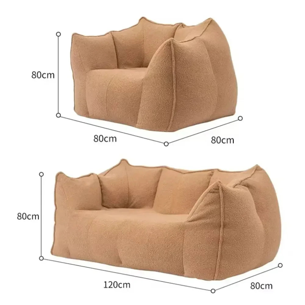 Sofá reclinable doble para dormitorio, balcón, ocio, compresión al vacío, relleno de esponja extraíble y lavable.