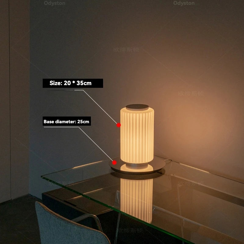 Lámpara de pie nórdica LED de cristal ahumado