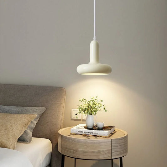 Lámpara colgante estilo nórdico minimalista color crema