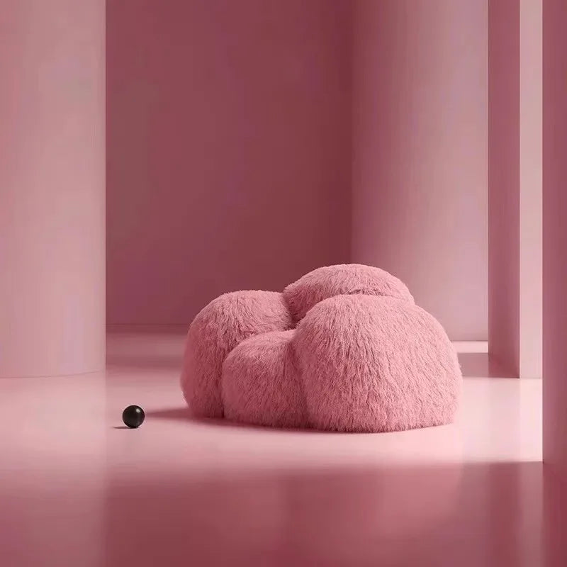 Moderno y lujoso sofá minimalista nórdico de color rosa con diseño de celebridades de Internet, muebles para sala de estar, sillón moderno de lujo.