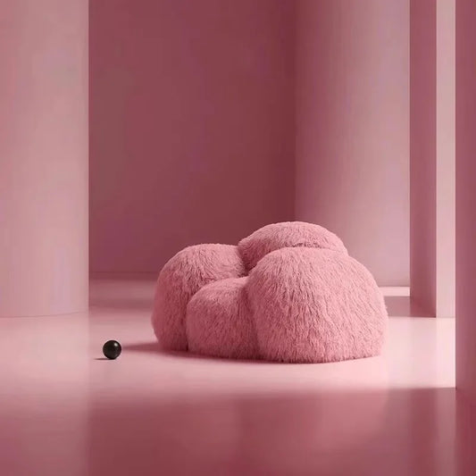 Moderno y lujoso sofá minimalista nórdico de color rosa con diseño de celebridades de Internet, muebles para sala de estar, sillón moderno de lujo.