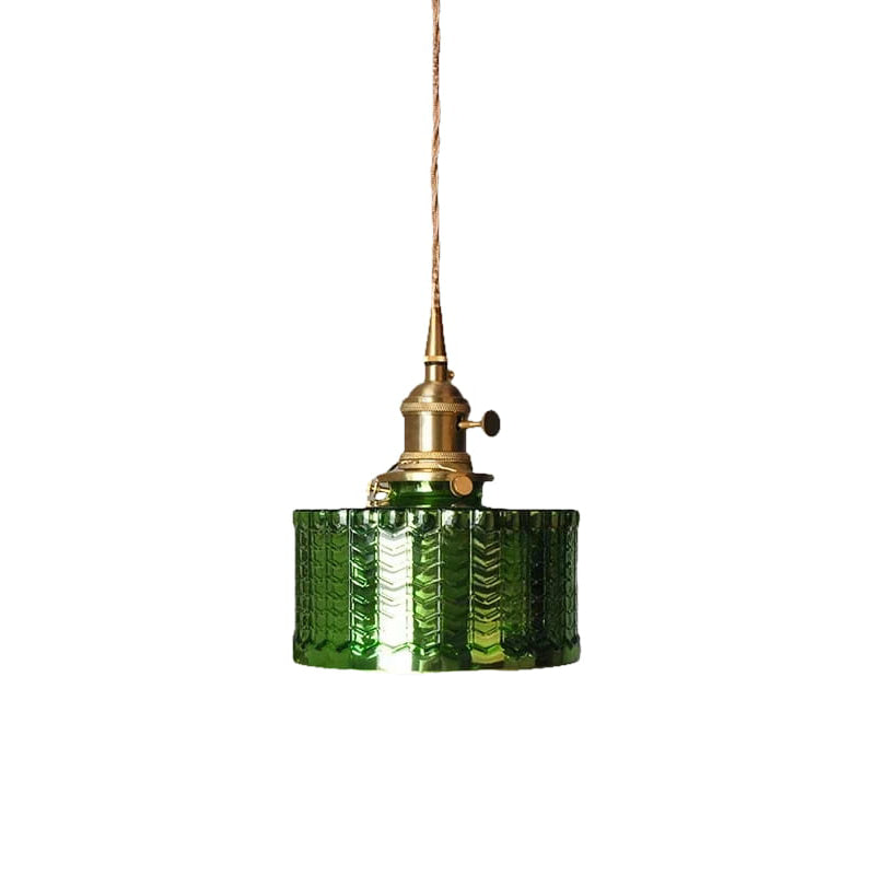 Lámpara colgante moderna de cristal con interruptor LED