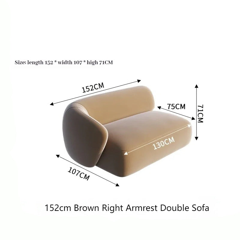 Conjunto de sofá seccional minimalista marrón, sofá modular curvo beige europeo para sala de estar, sofá doble de diseño italiano Divani Furniture