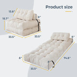 Sofá cama plegable, sillón cama convertible con almohada, colchón plegable, sillón cama plegable portátil, cómodo sofá de suelo.