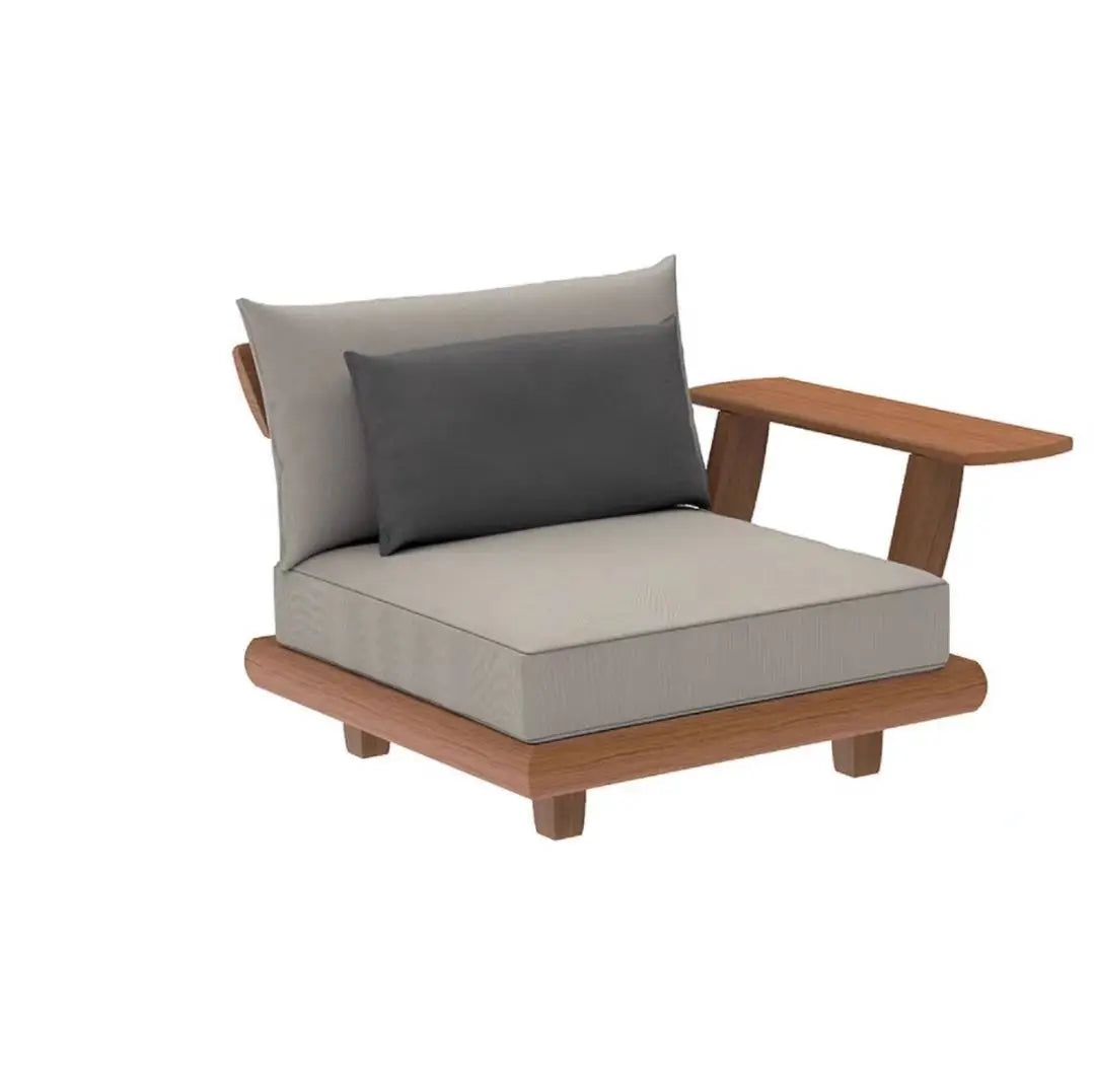 Muebles de exterior de lujo, resistentes al agua, de diseño especial, en forma de L, de teca, de esquina, combinación sencilla, sofá modular para jardín.