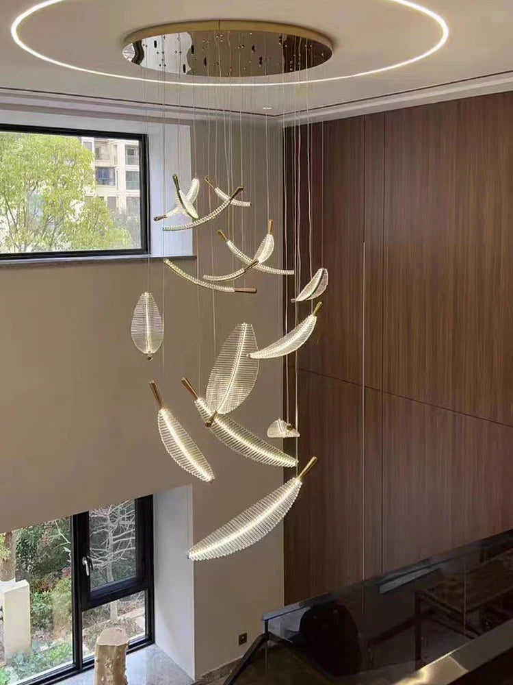 Lámpara colgante moderna en espiral con LED