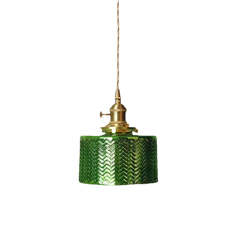Lámpara colgante moderna de cristal con interruptor LED