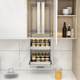 Up Down Pull Down Storage Spice Racks Wall Cabinet - 350 Type: 30 x 28 x 52 cm - Kitchen Essentials