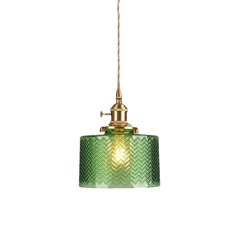 Lámpara colgante moderna de cristal con interruptor LED