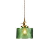 Lámpara colgante moderna de cristal con interruptor LED