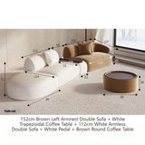 Conjunto de sofá seccional minimalista marrón, sofá modular curvo beige europeo para sala de estar, sofá doble de diseño italiano Divani Furniture