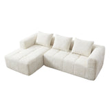 Sofá chaise longue modular moderno en forma de L de 3 plazas