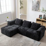 Sofá chaise longue modular moderno en forma de L de 3 plazas
