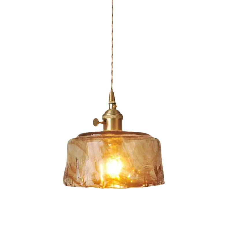 Lámpara colgante moderna de cristal con interruptor LED