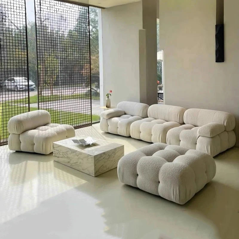 Sofás modulares nórdicos para sala de estar, diseño único, minimalistas y glamurosos, sofás de esquina estéticos, muebles comprimidos.