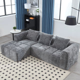 Sofá chaise longue modular moderno en forma de L de 3 plazas