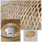 Lámpara colgante de bambú con forma de araña, lámpara colgante de madera para techo.