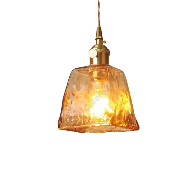 Lámpara colgante moderna de cristal con interruptor LED