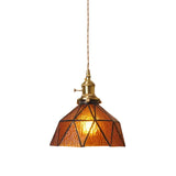 Lámpara colgante moderna de cristal con interruptor LED